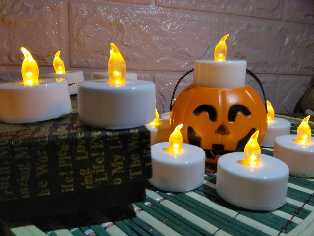 Alt view image 6 of 7 - Tea Lights LED Tea Light Candles 200 Hours Pack of 200 Realistic Flickering Bulb Battery Operated Tea Lights for Seasonal Festival Celebration Electric Fake Candle in Warm Yellow(2 * 100)