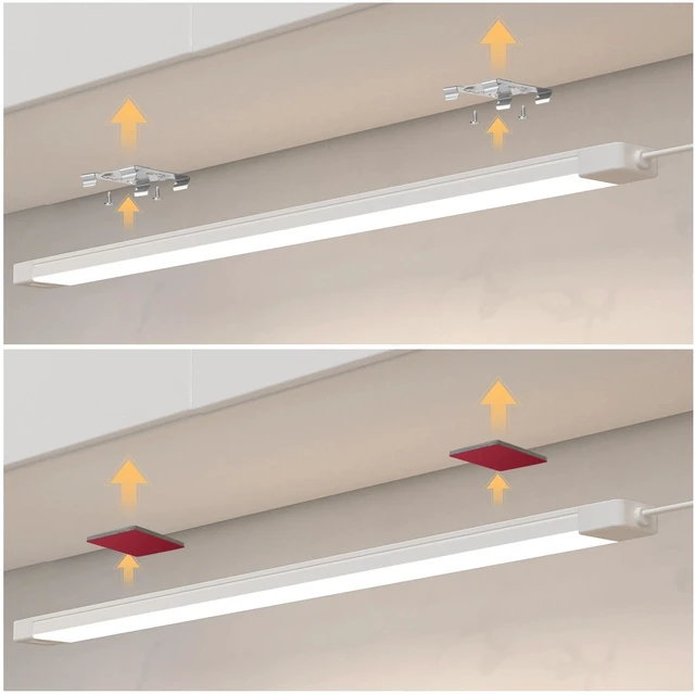 Alt view image 7 of 7 - 2pcs 16 Inch Under Cabinet Lights with Hand Wave,Plug and Play 3000K Warm White,Dimmable,CRI>90,110V,420Lumen,7W,Bright Counter,Shelf,Above the Sink