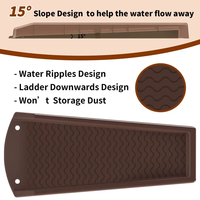 Alt view image 5 of 6 - 2 Pack Downspout Splash Block, 24" Rain Gutter Downspout Extensions with 4pc Fixing Nails,Gutter Downspout Splash Block, Drainage to Protect House Foundations (4 Piece|Brown)