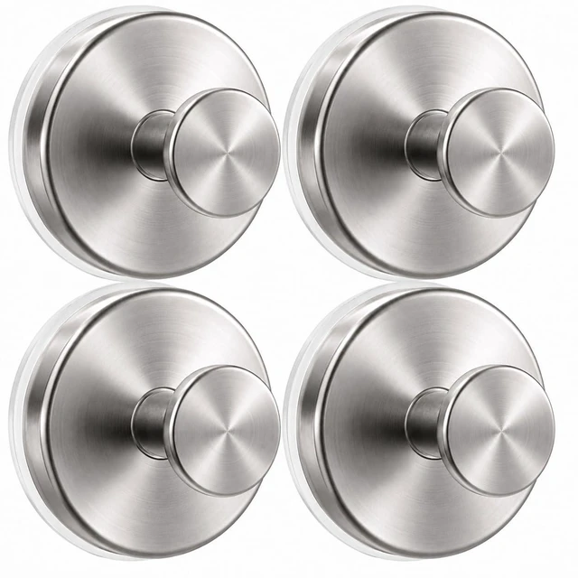 Main image of Suction Cup Hooks for Shower, Shower Hooks for Inside Shower, No Drill Bathroom Hooks for Towels and Robes, Removable Suction Hooks for Glass, Mirror, Tile, Waterproof Rustproof, Silver(4 Pack)