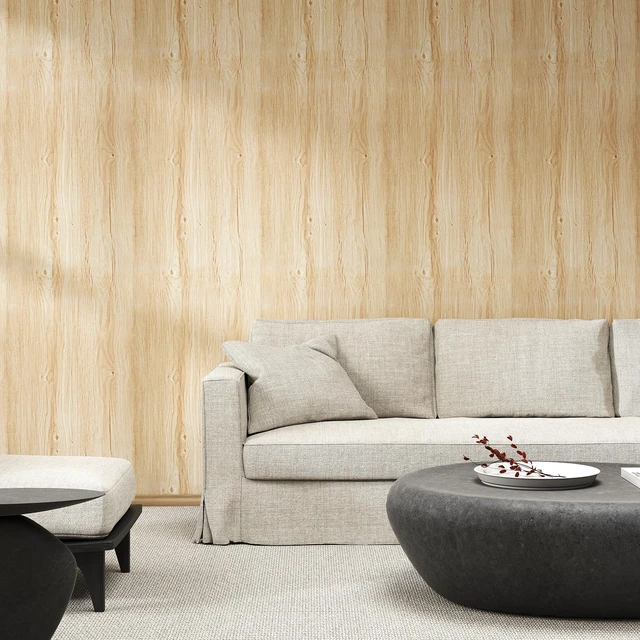 Alt view image 3 of 7 - Natural Wood Grain Wallpaper Wood Contact Paper Peel and Stick Oak Light Wood Contact Paper for Countertops Cabinet Decoration Waterproof Self-Adhesive 17.7"x 400"