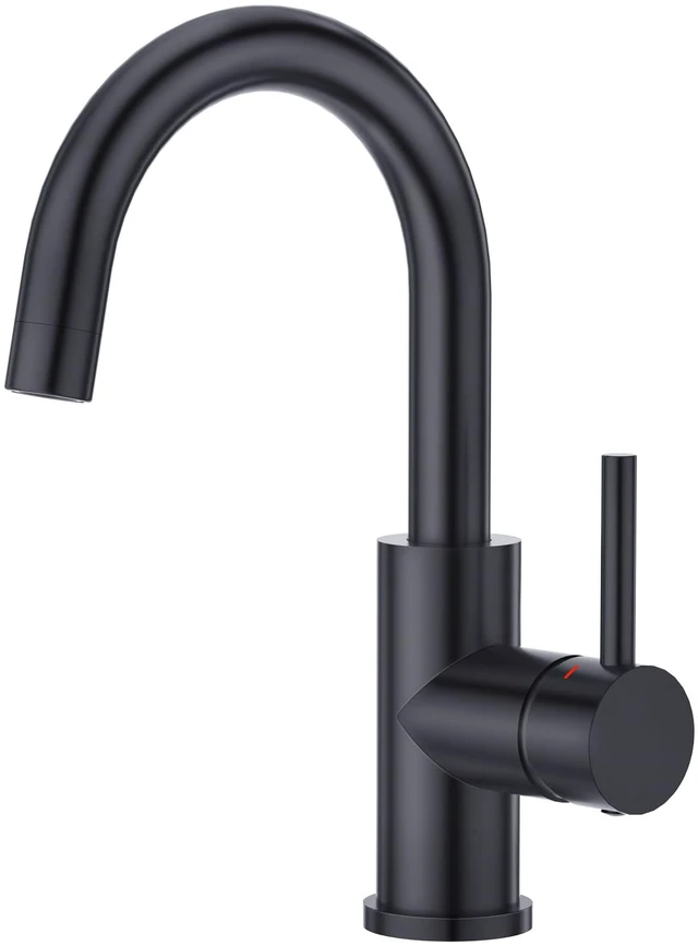 Main image of Black Bathroom Faucet Brushed Nickel, Prep Wet Bar Sink Faucet Stainless Steel Single Hole Small Kitchen Faucet with 4 Inch Deck Plate, Mini Faucet Outdoor Tap for Farmhouse Vanity Sink Lavatory