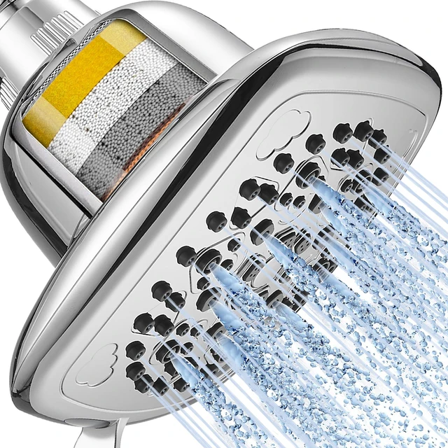 Main image of Filtered Shower Head, 7 Modes High Pressure Shower Heads Chrome Shower Head with Filters for Hard Water for Remove Chlorine and Harmful Substances (Luxury Polished Chrome, 6 Inch Square)