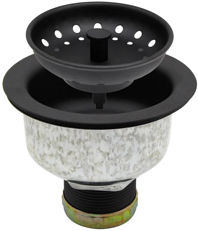 Main image of Black Deep Locking Kitchen Sink Basket Strainer with Drain Stopper