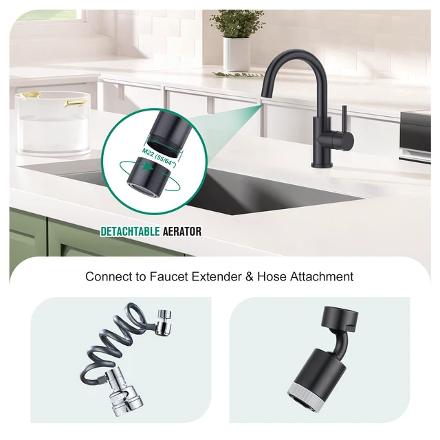 Alt view image 4 of 7 - Black Bathroom Faucet Brushed Nickel, Prep Wet Bar Sink Faucet Stainless Steel Single Hole Small Kitchen Faucet with 4 Inch Deck Plate, Mini Faucet Outdoor Tap for Farmhouse Vanity Sink Lavatory