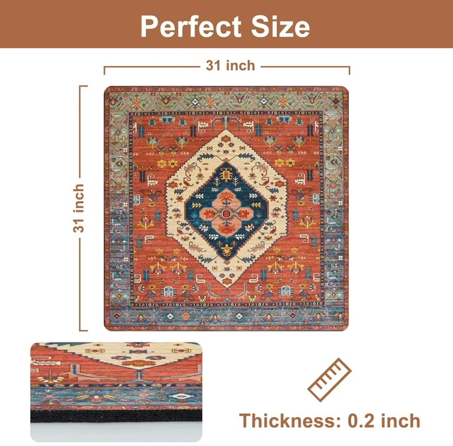 Alt view image 3 of 7 - Stair Treads Non-Slip Matching Mat for Wooden Steps 31"x31" Stair Rugs Square Capet Stair Treads Rubber Backing Stair Runner Anti-Slip Stair Landing Mat Stair Mats Carpet for Stairs