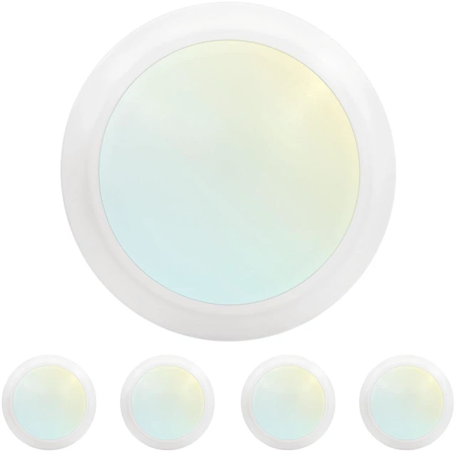 Main image of 6 Inch LED Disk Lights, 12.5W, 1000LM, 120V, White (4 Pack) Dimmable Flush Mount Ceiling Light, 5CCT Selectable 2700K 3000K 3500K 4000K 5000K, Damp Rated, CRI 90, 50,000 Hours, ETL