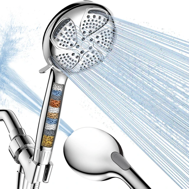 Main image of Filtered Shower Head with Handheld, High Pressure 7-Spray Showerhead Shower Filter Head for Hard Water, Remove Chlorine, Reduce Dry Itchy Skin, Anti-clog Nozzles, Power Wash to Clean Tub&Pet