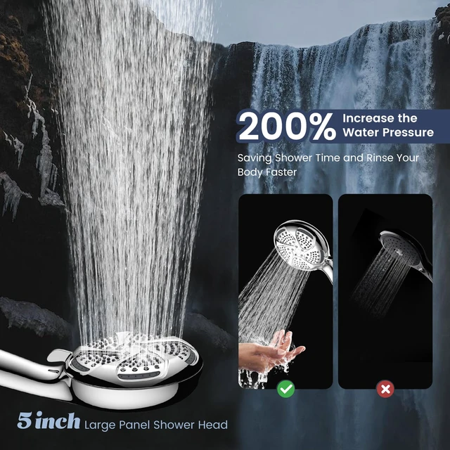 Alt view image 2 of 7 - Filtered Shower Head with Handheld, High Pressure 7-Spray Showerhead Shower Filter Head for Hard Water, Remove Chlorine, Reduce Dry Itchy Skin, Anti-clog Nozzles, Power Wash to Clean Tub&Pet