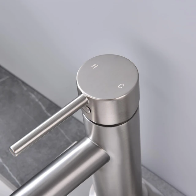 Alt view image 3 of 6 - Single Handle Bathroom Faucet with Metal Drain Assembly and Escutcheon, Brushed Nickel