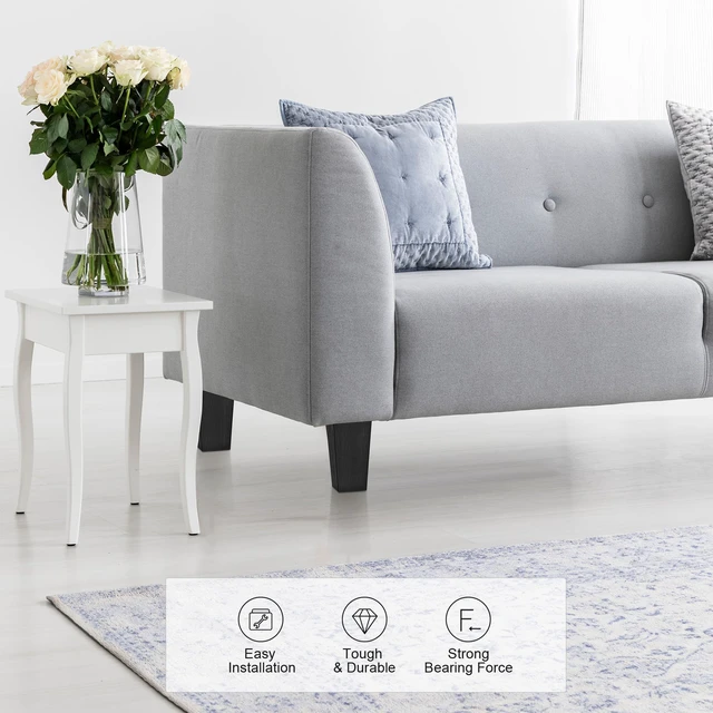 Alt view image 4 of 7 - 16 Pack 5.7 Inch Furniture Legs Plastic Sofa Couch Legs Square Tapered Feet Sofa Legs with M8 T-Nuts Screws for Legs Sofas Chairs Cabinets Dressers Beds, Black
