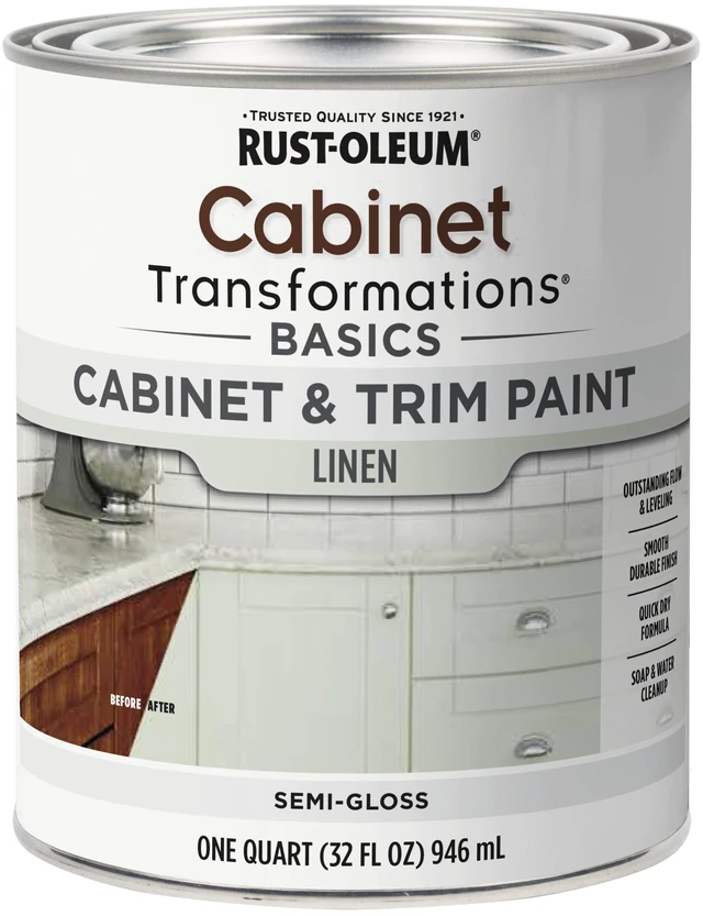 Main image of 372008 Transformations Basics Cabinet & Trim Paint, Quart, Linen 32 Fl Oz, 0.25 Gallon (Pack of 1)