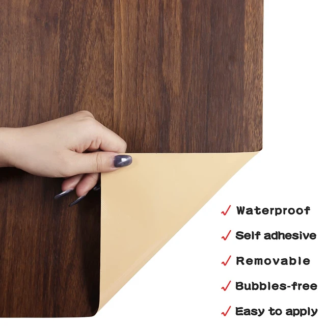 Alt view image 7 of 7 - 35x120 Walnut Wood Contact Paper Wood Grain Contact Paper for Countertops Waterproof Walnut Woods Peel and Stick Wallpaper Woods Wall Vinyl Wooden Look Wallpaper Peel and Stick