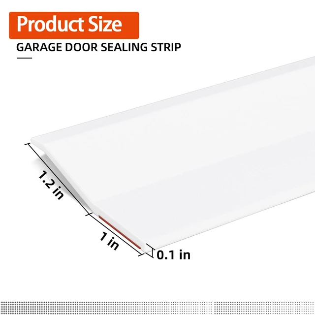 Alt view image 2 of 7 - Garage Door Seal Top and Sides with Nails, 36 FT, White Garage door insulation weather stripping, universal fit, includes nails and lids, TPE weatherproofing trim for garage doors