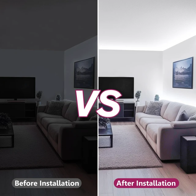 Alt view image 7 of 7 - COB LED Strip Lights 5000K 24V, 16.4ft/5m, 2560LEDs, UL Listed White Tape Light Premium High Density,for Bedroom,Kitchen,Cabinet,360+Lumens/ft,Ra 90+ (Power Supply Sold Separately)