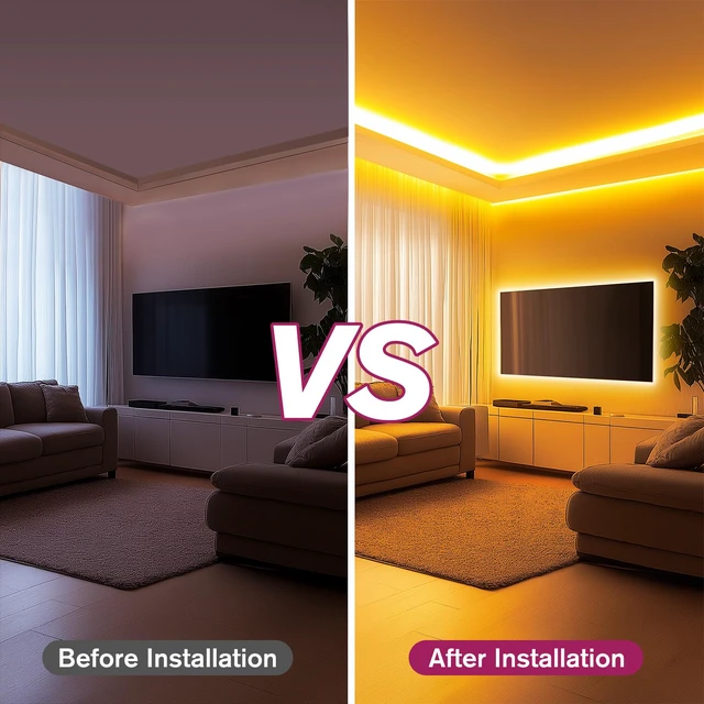 Alt view image 7 of 7 - COB LED Strip Lights 2700K 24V, 16.4ft/5m, 2560LEDs, UL Listed Warm White Tape Light Premium High Density,for Bedroom, Kitchen,Cabinets,360+Lumens/ft,Ra 90+ (Power Supply Sold Separately)