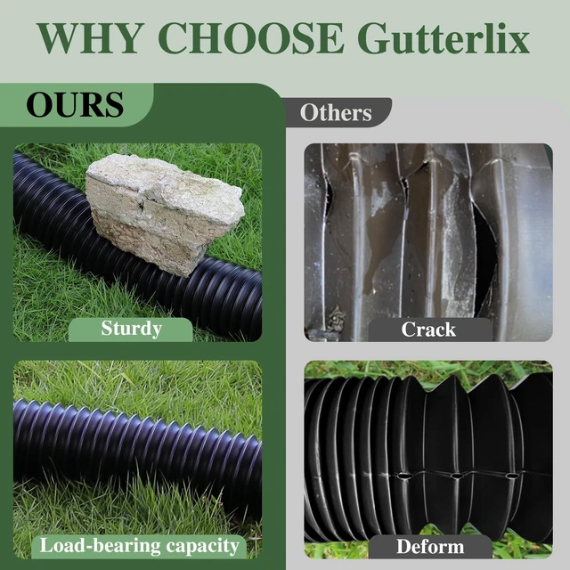 Alt view image 2 of 6 - 4 Pack Flexible Gutter Downspout Extensions Extendable from 21" to 67", Downspout Extender Comes with Adapters, Thickened Down spout Drain Extension for Rainwater Drainage(Black)