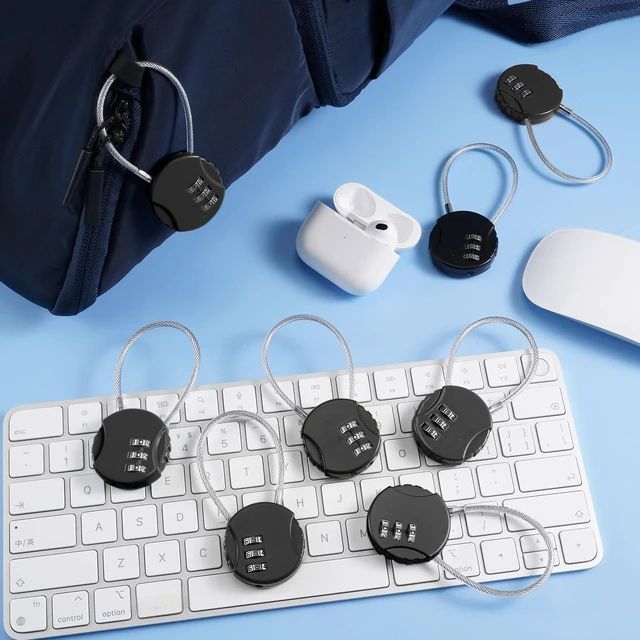 Alt view image 5 of 7 - 448 Pack 3 Digit Combination Cable Padlock,Black Resettable for Gym Locker Luggage Backpack, Waterproof Outdoor Security, Small Combo Lock for Travel School Storage