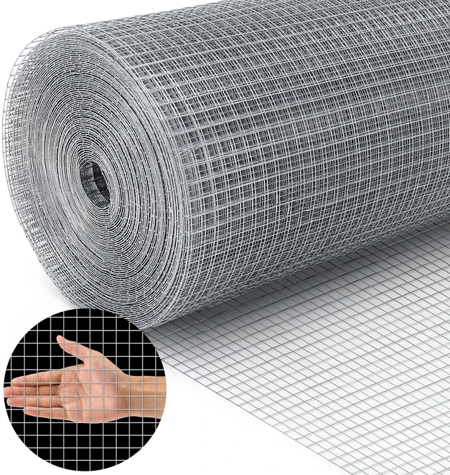 Main image of 19 Gauge Hardware Cloth, 1/2 inch Chicken Wire Fence, Galvanized Welded Cage Wire Mesh Roll Supports Poultry Netting Cage Fence