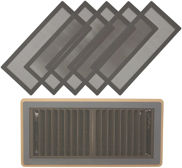 Main image of Extra Strong Magnetic Air Vent Screen Cover for Floor 5-Pack (5'' x 11'', Grey)