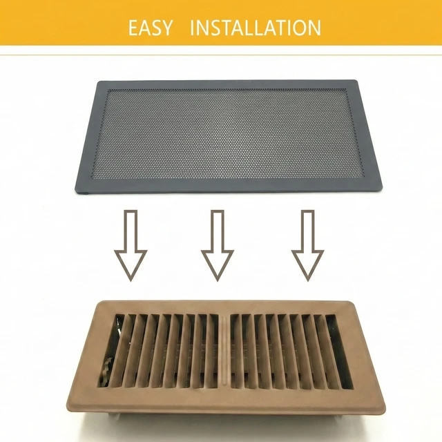 Alt view image 3 of 6 - Extra Strong Magnetic Air Vent Screen Cover for Floor 5-Pack (5'' x 11'', Grey)