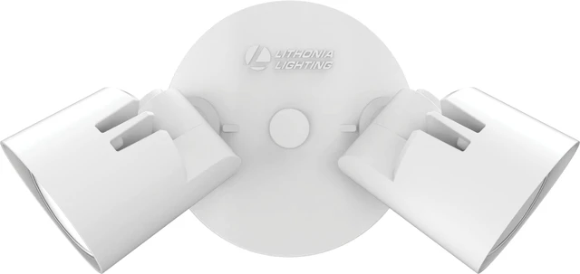 Alt view image 6 of 7 - HomeGuard 2-Light LED Outdoor Flood Lights, Wall or Ceiling Mount Outdoor Lights, 4000K Cool White, Round Heads, White (HGX LED 2RH 40K 120 WH M2)