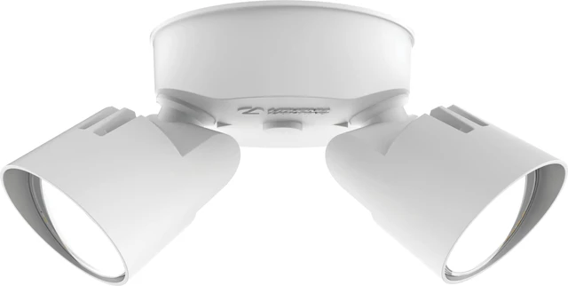 Alt view image 7 of 7 - HomeGuard 2-Light LED Outdoor Flood Lights, Wall or Ceiling Mount Outdoor Lights, 4000K Cool White, Round Heads, White (HGX LED 2RH 40K 120 WH M2)