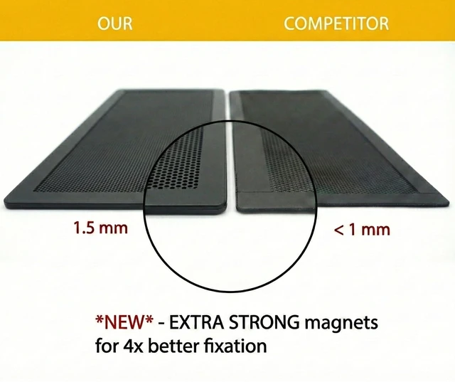 Alt view image 2 of 6 - Extra Strong Magnetic Air Vent Screen Cover for Floor 5-Pack (5" x 13", Black)