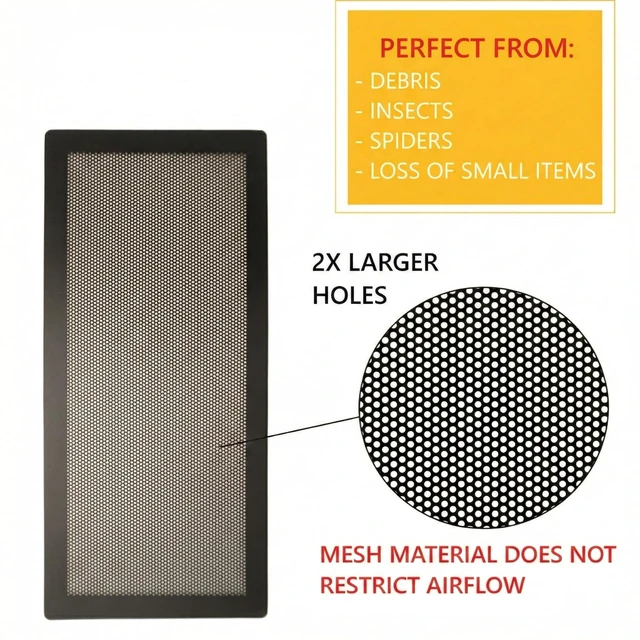 Alt view image 5 of 6 - Extra Strong Magnetic Air Vent Screen Cover for Floor 5-Pack (5" x 13", Black)