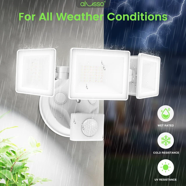 Alt view image 6 of 7 - Motion Sensor Outdoor Lights with Remote 40W 4000LM Flood Light 120V 3 Modes Dusk to Dawn/Auto/On Time, 3000K-6000K Flood Lights Outdoor Motion Sensor Dimmable IP65 Waterproof ETL White 1PC