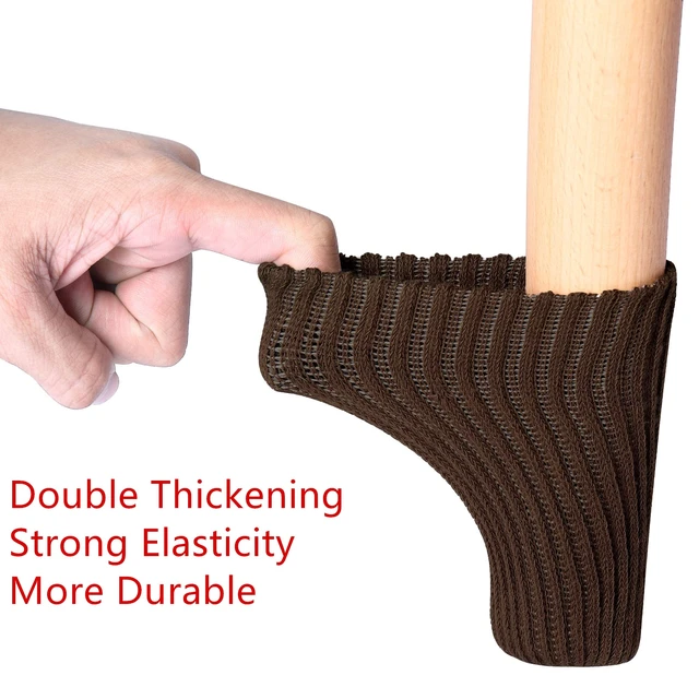 Alt view image 2 of 7 - 24 PCs Furniture Leg Socks - Coffee Knitted Furniture Socks, Double Thickness Chair Leg Floor Protectors, High Elastic Chair Leg Covers Furniture Caps Set, Move Easily and Reduce Noise (Pack of 2)