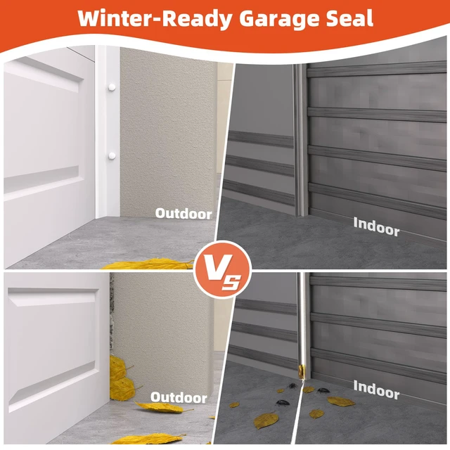 Alt view image 5 of 7 - Garage Door Seal Top and Sides with Nails, 36 FT, White Garage door insulation weather stripping, universal fit, includes nails and lids, TPE weatherproofing trim for garage doors