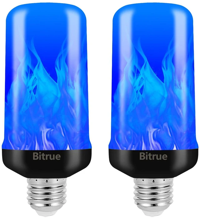 Main image of LED Flame Bulbs, 4 Modes Blue Flame Effect Bulbs, E26 Base Fire Light Bulb with Gravity Sensor, Flickering Light Bulbs for Halloween Home Decor(Blue 2 Pack)