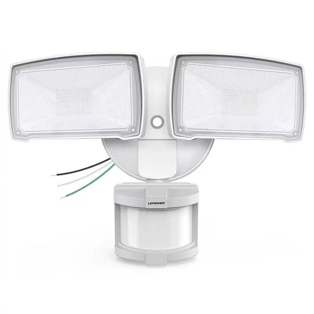 Main image of Hardwired LED Security Lights Motion Sensor Outdoor, 40W 4000LM 5500K Daylight, 72 FT Range & 180° Detection, Easy to Install, IP65 Waterproof, 2 Head Flood Light for Garage, Yard, Porch