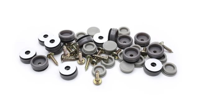 Alt view image 5 of 6 - GorillaGlides Plastic Furniture Sliders/Screw On Floor Protectors for Carpet and Hard Surfaces, Round (0.75 Inch)