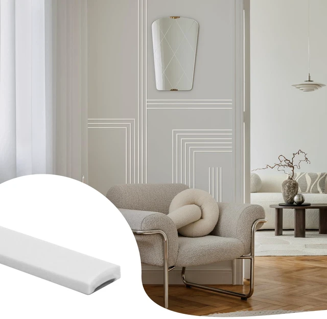 Main image of 26.2 Ft Peel and Stick Wall Molding Trim, Flexible PVC Trim Trim for Walls & Backsplash, Waterproof Heat Resistant Self Adhesive Trim, Easy No-Damage Install, Seamless White Finish