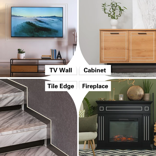 Alt view image 2 of 7 - 26.2 Ft Peel and Stick Wall Molding Trim, Flexible PVC Trim Trim for Walls & Backsplash, Waterproof Heat Resistant Self Adhesive Trim, Easy No-Damage Install, Seamless White Finish