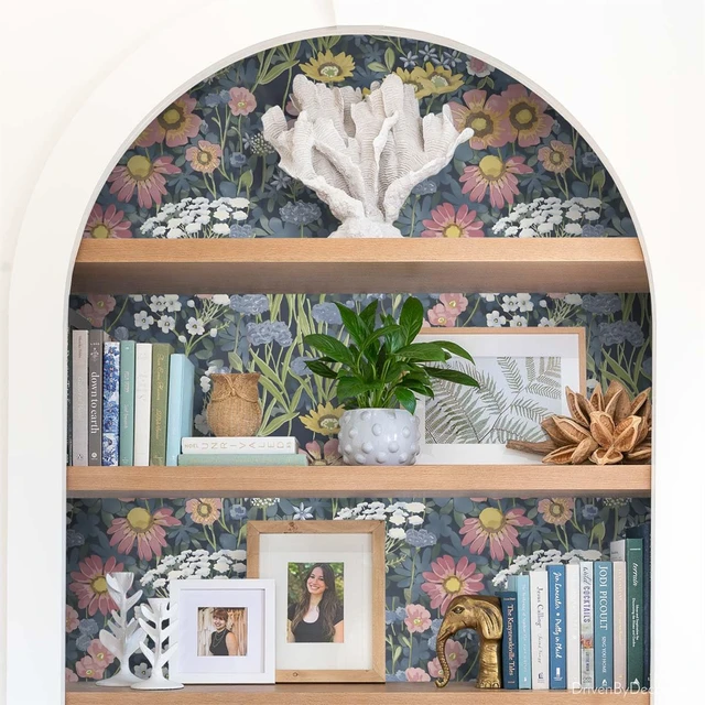 Alt view image 6 of 7 - Vintage Floral Wallpaper Peel and Stick Wallpaper Floral Contact Paper 17.7in x393.7in Boho Daisy Self Adhesive Removable Wall paper for Bedroom Decorative