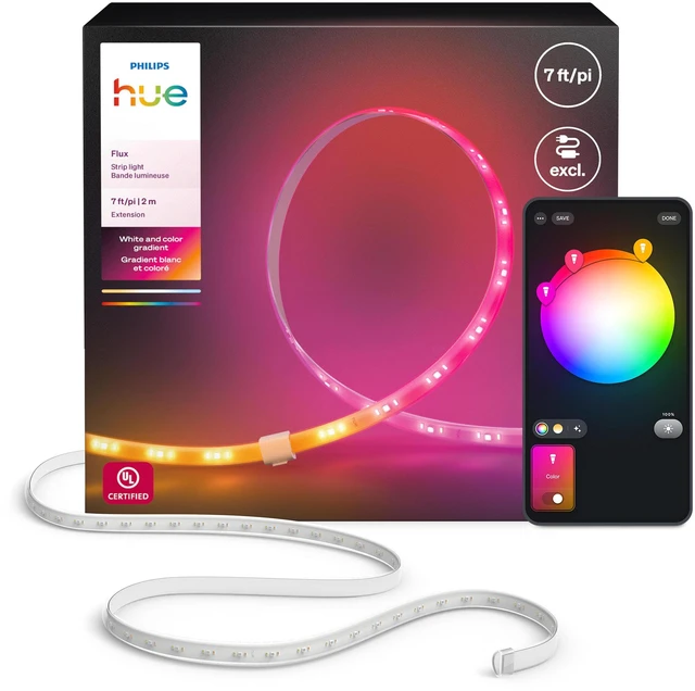 Main image of Flux 7-Feet LED Strip Light Extension, Vibrant Color and Ambiance, Flexible Indoor Lighting, Chromasync Color Blending, Cuttable, Extendable, Reusable, App and Voice Command