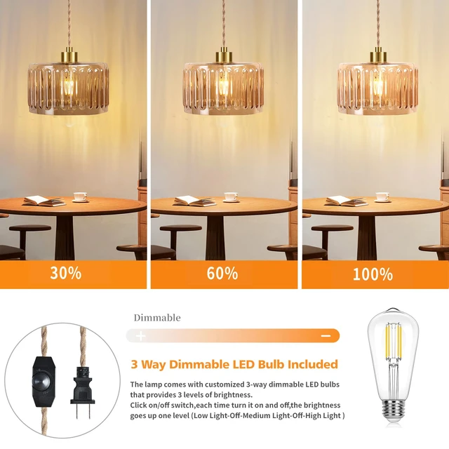 Alt view image 2 of 7 - Plug in Pendant Light Hanging Lights with in Cord Mid Century Modern Gold Hanging Lamp Flower Glass Amber Vintage Dimmable Chandelier Ceiling Fixture for Living Room,Kitchen,Boho