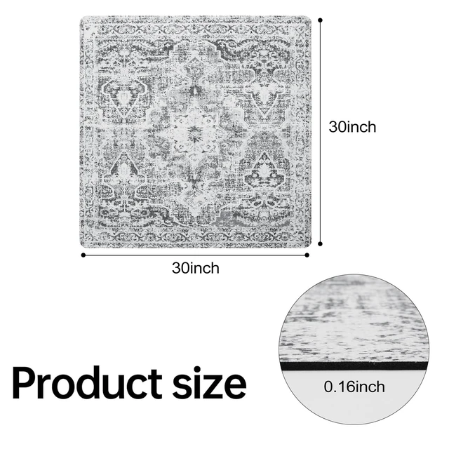Alt view image 2 of 7 - Stair Treads Non-Slip Landing Rug 31"x31" Matching Mat for Wooden Steps Square Capet Stair Treads Rubber Backing Stair Runner Anti-Slip Stair Landing Mat