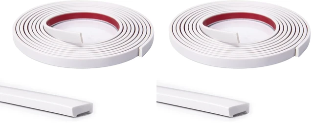 Main image of 10 Ft Peel and Stick Flexible Vinyl Molding Trim for Wall Tile Edges, Kitchen backsplash, Mirrior Frame in White (Pack of 2)