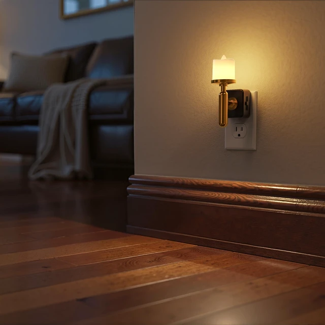 Alt view image 6 of 7 - Flameless Candle Night Light,Night Lights Plug into Wall Dimmable LED Candle Night Light with Light Sensor, 0-100LM Nightlight Plug in, 3000K Soft White Nightlight for Bathroom Hallway,2 Pack