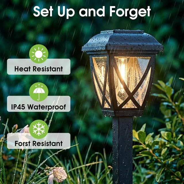 Alt view image 3 of 7 - Solar Pathway Lights Outdoor 10 Pack, Warm White 3000K Solar Lights Auto On/Off Waterproof Energy Saving LED Landscape Lights for Garden Yard, Walkway, Driveway Decor