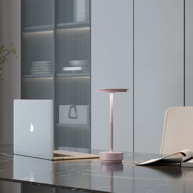 Alt view image 4 of 7 - 2 Pack Cordless Table Lamps Rechargeable, 5000mAh LED Table Light Portable 3 Color Stepless Dimming Battery Powered Table Lamp with Memory Function for Restaurant/Home/Outdoor.(Light Pink)