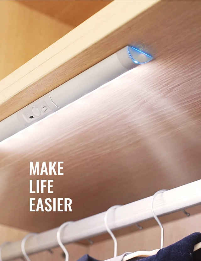 Alt view image 6 of 6 - 2 Pack Motion Sensor Closet Lighting with Eye Protection Design Automatic Closet Lights Battery Operated Pantry Light Wireless Lightings, LED Rechargeable Counter Lighting for Wardrobe