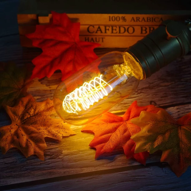Alt view image 5 of 7 - 6-Pack Edison Light Bulbs 40 Watt Dimmable T45 Vintage Warm Bulbs Antique Vintage Old Fashioned E26 Incandescent Light Bulbs, Amber Warm White, 110V 190LM 2200K Edison Bulbs for Bedroom&Cafe