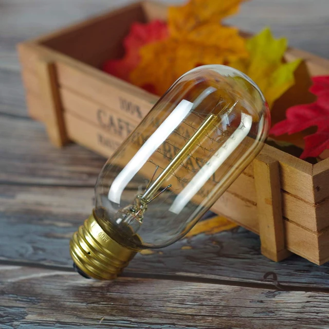 Alt view image 7 of 7 - 6-Pack Edison Light Bulbs 40 Watt Dimmable T45 Vintage Warm Bulbs Antique Vintage Old Fashioned E26 Incandescent Light Bulbs, Amber Warm White, 110V 190LM 2200K Edison Bulbs for Bedroom&Cafe