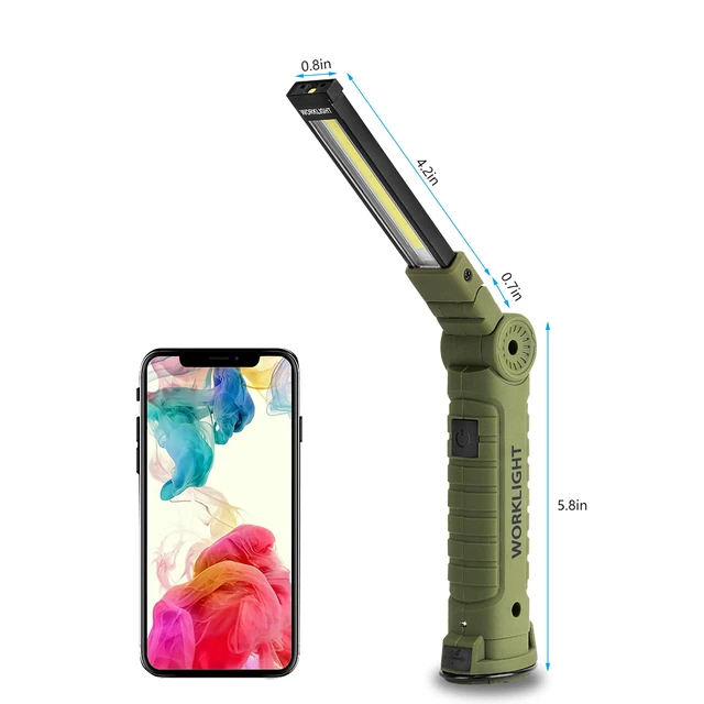 Alt view image 6 of 7 - 4 Pack Rechargeable LED Work Lights with Magnetic Base and 360° Rotation, 5 Modes for BBQ, Camping, Reading, and Car Repair