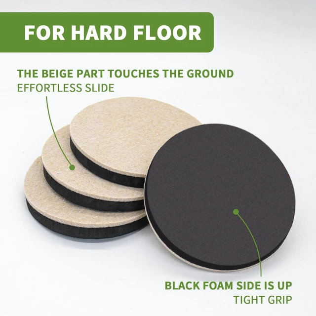 Alt view image 3 of 7 - Felt Furniture Sliders for Hardwood Floors 8 PCS, 4 3/4" Beige Felt Furniture Pads for Hardwood Floors, Furniture Moving Sliders, Heavy Duty Felt Movers Sliders, Chair Leg Floor Protectors